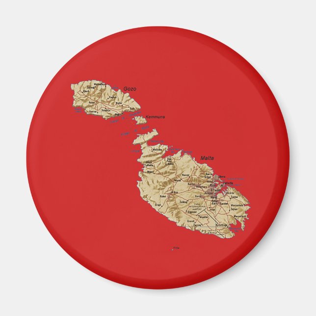 Íman Ímã Mapa de Malta (Frente)