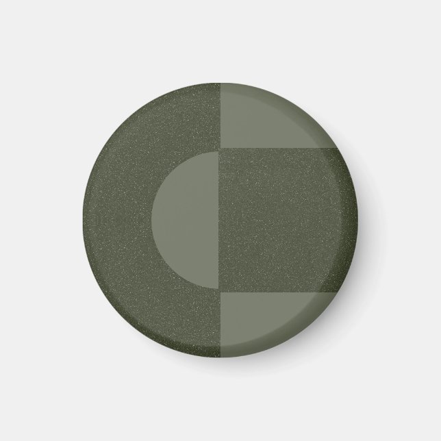 Íman Ímã Moderno Art Déco Verde Musgo – Personalizável (Frente)