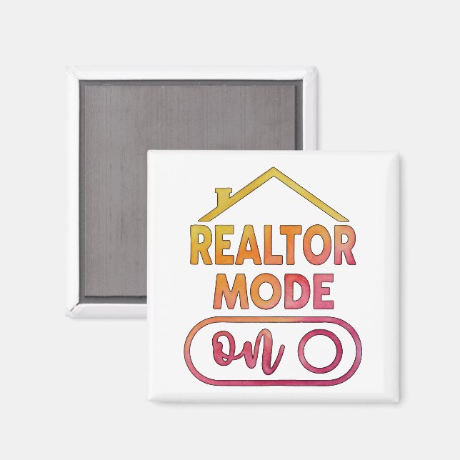 Íman Ímã Modo Corretor Ativado Presente de Imóveis Aqua (Front/Back)