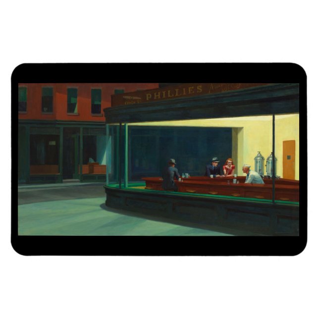 Íman Ímã "Nighthawks" de Edward Hopper (Horizontal)