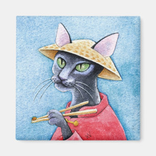 Íman Ímã oriental preto do gato de Shorthair