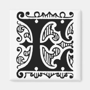 Íman Ímã ornamentado do monograma "E" -