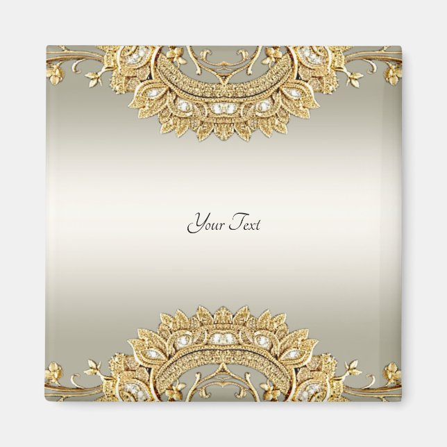 Íman Ímã Ornamentado Dourado (Frente)