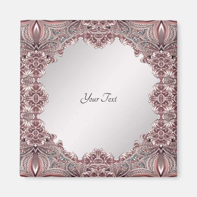 Íman Ímã Ornamental Rosa (Frente)