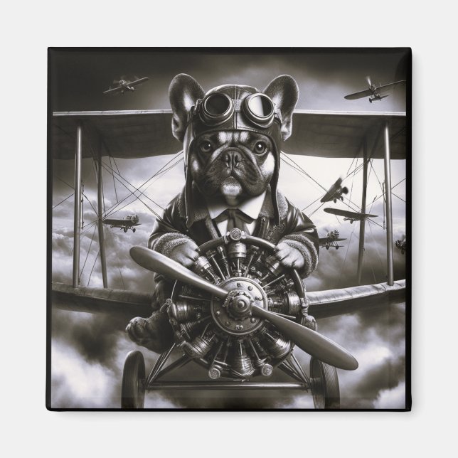 Íman ímã para aviador Bulldog francês (Frente)