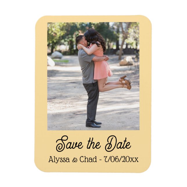 Íman Ímã para salvar a data com foto personalizada (Vertical)