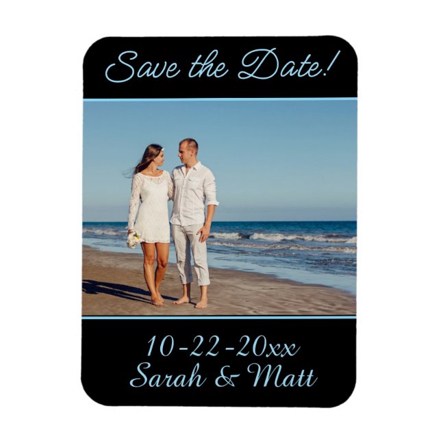 Íman Ímã para salvar a data de praia foto personalizada (Vertical)