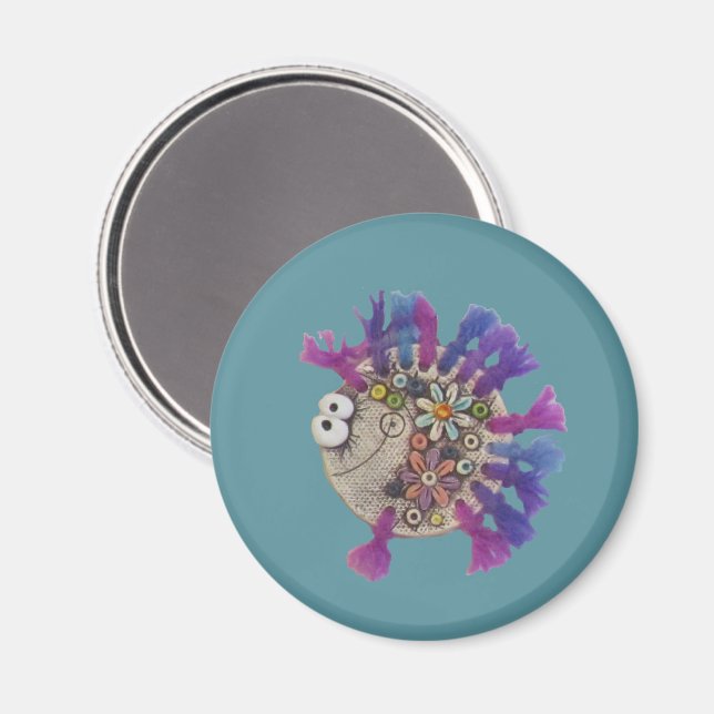 Íman Ímã - Peixe de Linha Roxa - Bebê (Front/Back)