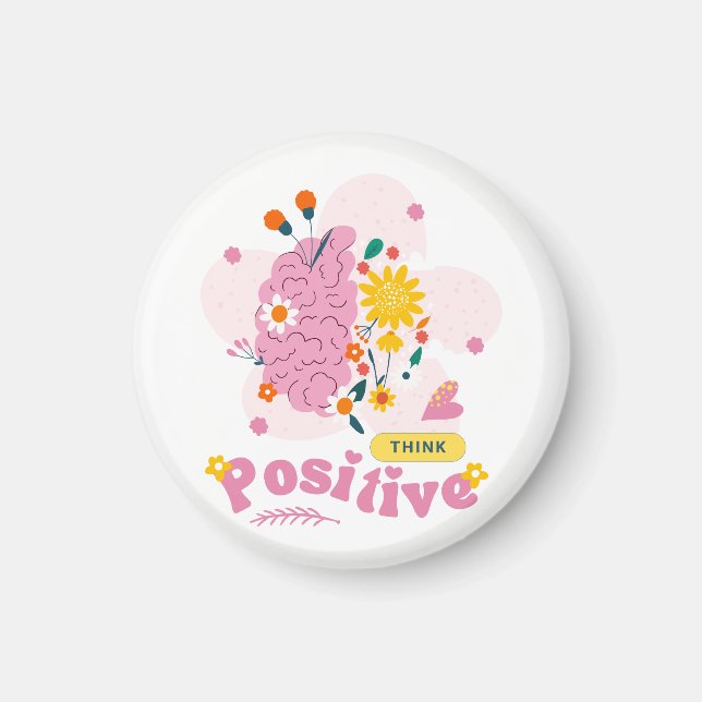 Íman Ímã Pense Positivo (Frente)