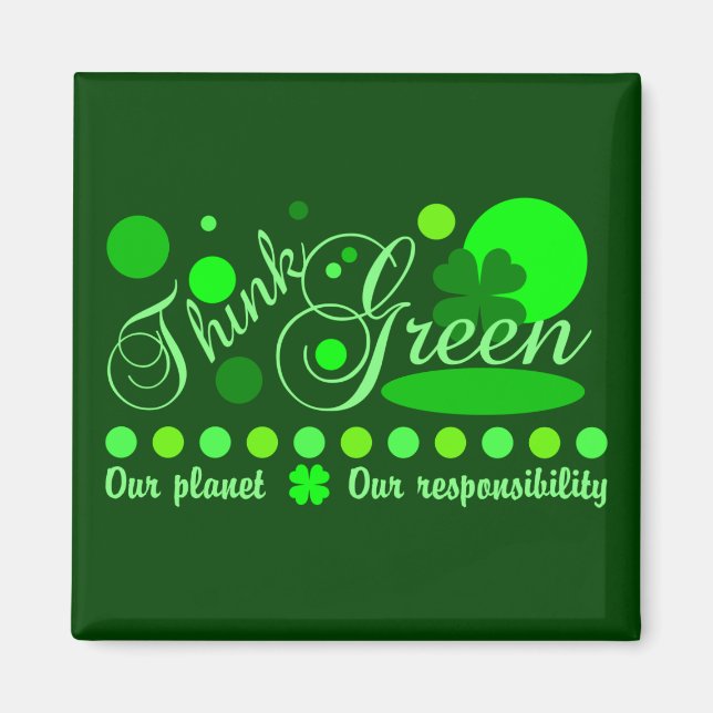 Íman ímã pense verde (Frente)