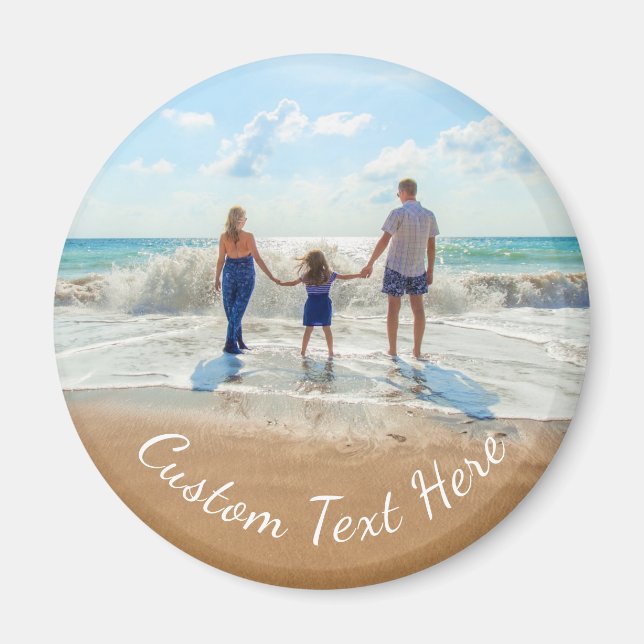 Íman Ímã Personalizado com Foto e Texto com Sua Família (Frente)