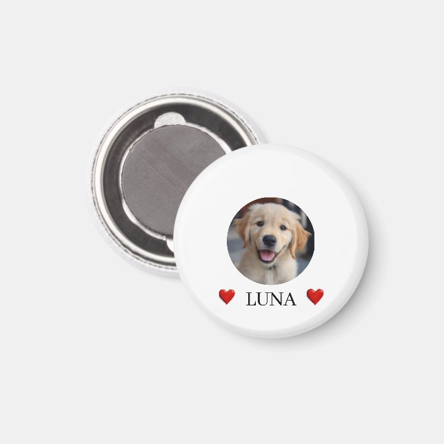 Íman Ímã Personalizado com Foto & Nome do Meu Cachorro  (Front/Back)