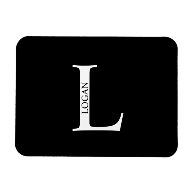 Íman Ímã Personalizado com Monograma e Nome (Horizontal)