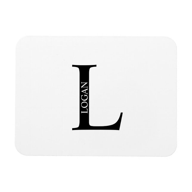 Íman Ímã Personalizado com Monograma e Nome (Horizontal)