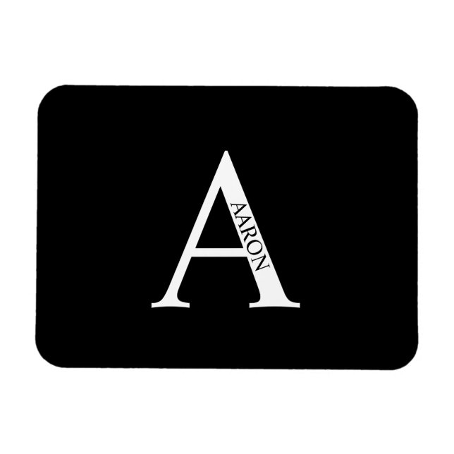 Íman Ímã Personalizado com Monograma e Nome (Horizontal)