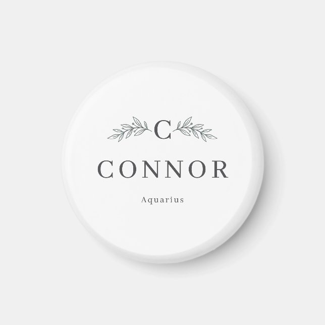 Íman Ímã Personalizado com Nome e Zodíaco (Frente)