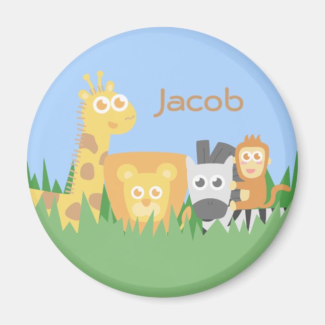 Íman Ímã Personalizado de Animais Fofos da Savana para  (Frente)