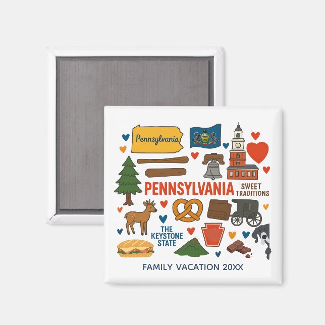 Íman Ímã Personalizado de Lembrança da Viagem Familiar  (Front/Back)