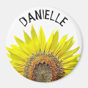 Íman Ímã personalizado do girassol nome bonito