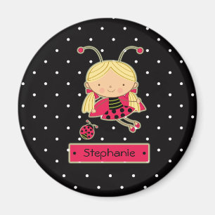 Íman Ímã personalizado do joaninha menina pequena