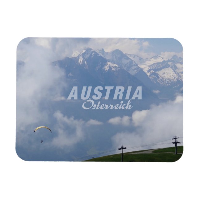 Íman ímã personalizado dos Alpes austríacos (Horizontal)