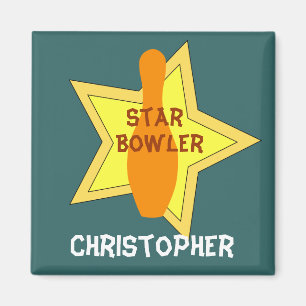 Íman Ímã personalizado estrela da boliche