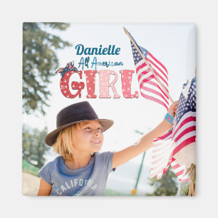 Íman Ímã Personalizado Garota Americana