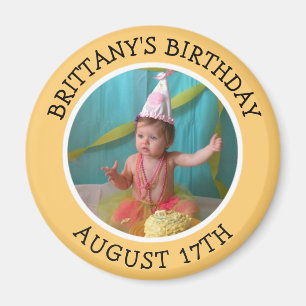 Íman Ímã personalizado lembrete da foto do aniversár