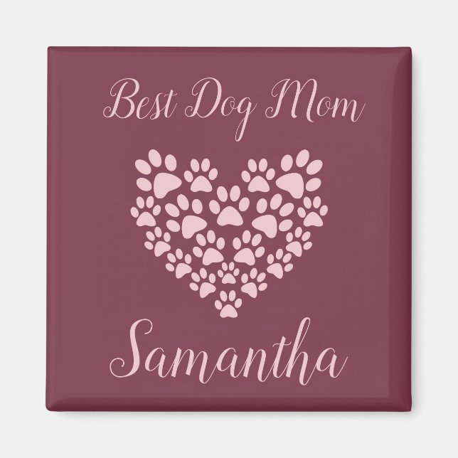 Íman Ímã Personalizado Melhor Mãe de Cachorro Marrom (Frente)