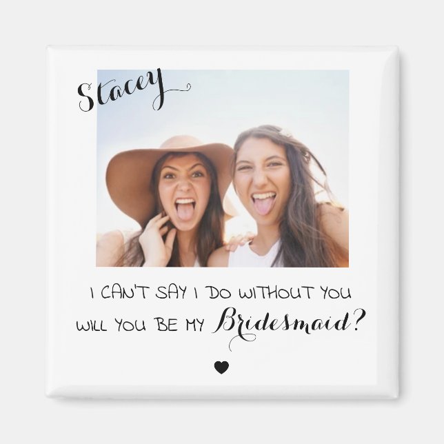 Íman Ímã Personalizado para Damas de Honra (Frente)