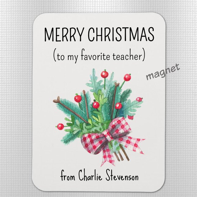 Íman Ímã Personalizado Professor Favorito Feliz Natal (Criador carregado)