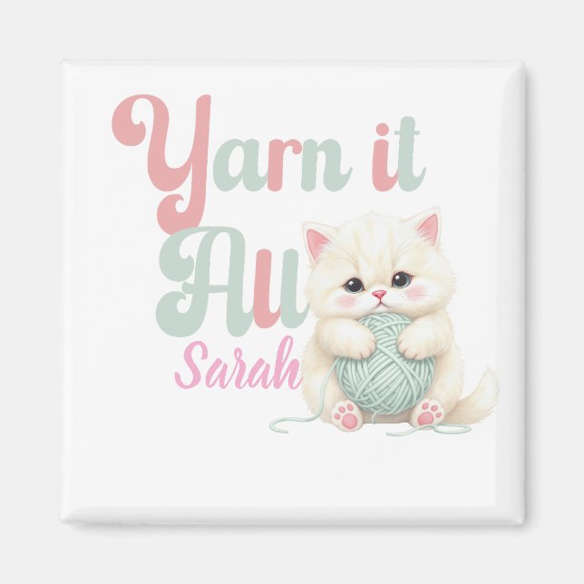 Íman Ímã Personalizado Yarn it All (Frente)