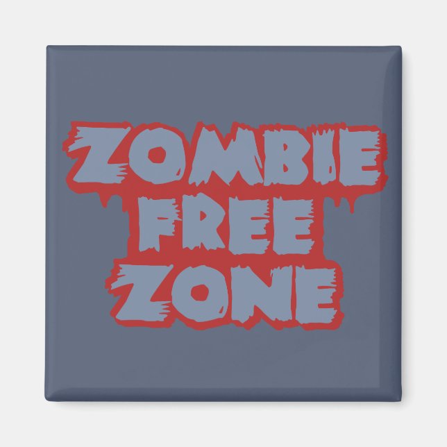 Íman ímã personalizado Zombie Free Zone (Frente)