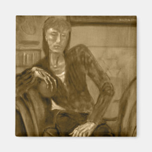 Íman Ímã - pintura a óleo "laranja" no tom do Sepia
