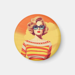Íman Ímã popart, crachá inspirado no estilo retrô,