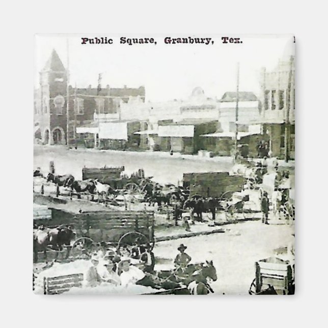 Íman Ímã Praça Pública Vintage Granbury, Texas (Frente)