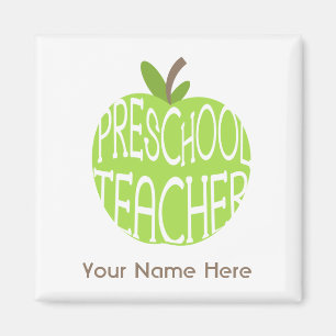 Íman Ímã pré-escolar do professor - Apple verde