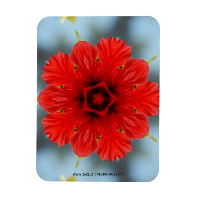 Íman Ímã Premium Flor Vermelha (Vertical)