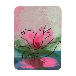 Íman Ímã Premium, Pintura de Flor Rosa
