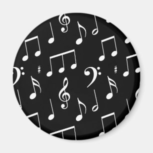 Íman Ímã preto & branco da nota da música
