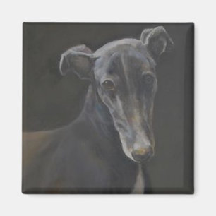 Íman Ímã preto da arte do cão do galgo