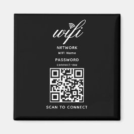 Íman Ímã Preto de Senha de Internet Wifi Código QR