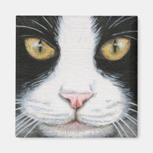 Íman Ímã preto e branco do gato #1