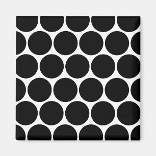 Íman Ímã preto e branco do teste padrão de bolinhas