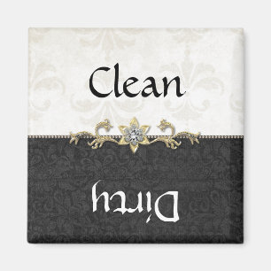 Íman Ímã preto e branco elegante da máquina de lavar