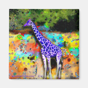 Íman Ímã psicadélico roxo do girafa