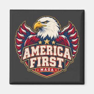 Íman Ímã Quadrado America First Varsity Eagle