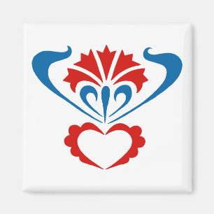 Íman Ímã quadrado com motivo decorativo esloveno