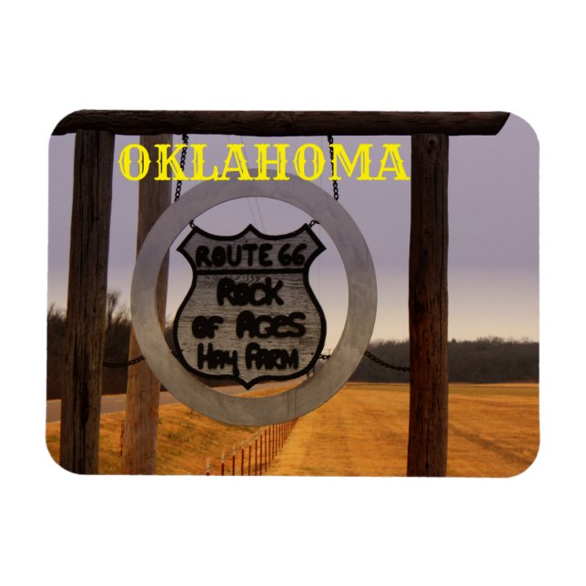 Íman ÍMÃ quadrado da rota 66 de OKLAHOMA!!! (Horizontal)