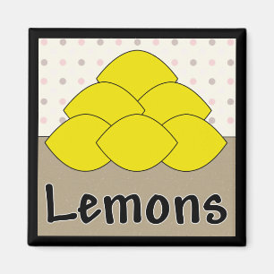 Íman Ímã quadrado da série 4 dos limões